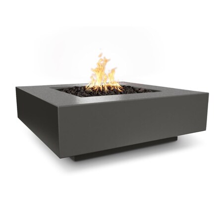The Outdoor Plus 36 Square Cabo Fire Pit - GFRC Concrete - Black - Match Lit with Flame Sense - Natural Gas OPT-CBSQ36FSML-BLK-NG